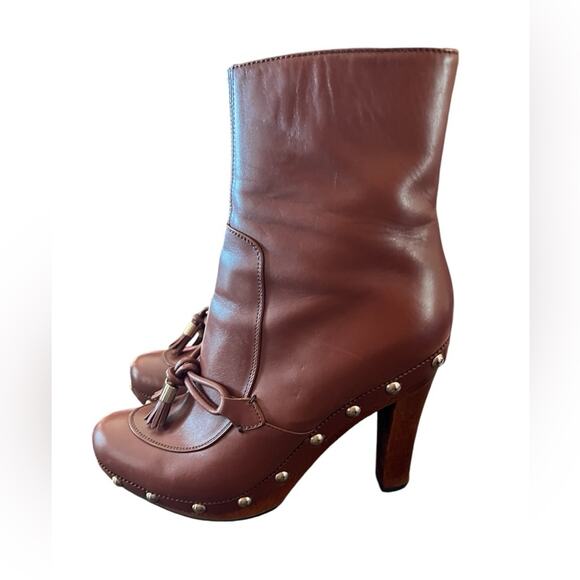 Yves Saint Laurent Vintage Close Toe Clog Geisha 90 Leather Booties EU40/US 10 - Picture 2 of 13